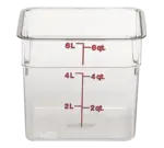 Cambro , 6SFSCW135, Food/Beverage Storage Container, 6-Quart, Clear, Square