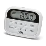 CDN Measurement Tools PT2, Timer, 4-Event Timer & Clock 100 Hours By Hr/Min/Sec, Abs Plastic