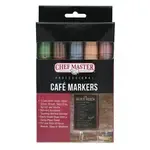 Chef Master 90245, 5 Cafe Markers, Brown, Glass