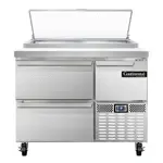 Continental Refrigerator PA43N-D, Refrigerated Counter, Pizza Prep Table, 43" W, (2) 12 X 20 X 6 Pans, Made In USA