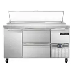 Continental Refrigerator PA60N-D, Refrigerated Counter, Pizza Prep Table, 60" W, (2) 12 X 20 X 6 Pans, 2 Doors
