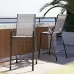 Flash Furniture , 2-JJ-092H-GR-GG, Indoor Outdoor Barstools, With Footrest, Black