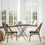 Flash Furniture , 2-SDA-AD642001-NVYWH-NAT-GG, Indoor Outdoor Chairs, Stackable, Fade Resistant, White