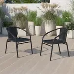 Flash Furniture , 2-TLH-037-BK-GG, Indoor Outdoor Chairs, Stackable, Black