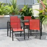 Flash Furniture , 4-JJ-303C-RD-GG, Indoor Outdoor Chairs, Stackable, Black