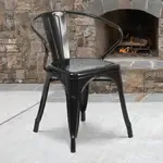 Flash Furniture , CH-31270-BK-GG, Indoor Outdoor Chairs, Stackable, Black, Bistro
