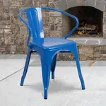 Flash Furniture , CH-31270-BL-GG, Indoor Outdoor Chairs, Stackable, Blue, Bistro