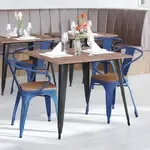 Flash Furniture , CH-31270-BL-PL1T-GG, Indoor Outdoor Chairs, Stackable, Blue, Modern
