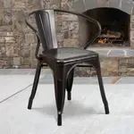 Flash Furniture , CH-31270-BQ-GG, Indoor Outdoor Chairs, Stackable, Black, Bistro