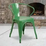 Flash Furniture , CH-31270-GN-GG, Indoor Outdoor Chairs, Stackable, Green, Bistro