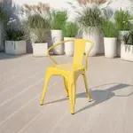 Flash Furniture , CH-31270-YL-GG, Indoor Outdoor Chairs, Stackable, Yellow, Bistro