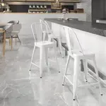 Flash Furniture , CH-31320-24GB-WH-GG, Indoor Outdoor Barstools, Stackable