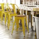 Flash Furniture , CH-31320-24GB-YL-PL2T-GG, Indoor Outdoor Barstools, With Footrest, Yellow, Modern