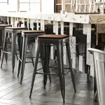 Flash Furniture , CH-31320-30-BK-PL2T-GG, Indoor Outdoor Barstools, With Footrest, Black, Modern