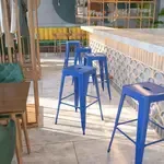 Flash Furniture CH-31320-30-BL-GG, Indoor Outdoor Barstools, Stackable, Blue, Industrial