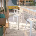 Flash Furniture CH-31320-30-WH-GG, Indoor Outdoor Barstools, Stackable, White, Industrial