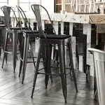 Flash Furniture , CH-31320-30GB-BK-PL2B-GG, Indoor Outdoor Barstools, With Footrest, Black, Modern