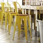 Flash Furniture , CH-31320-30GB-YL-PL2T-GG, Indoor Outdoor Barstools, With Footrest, Yellow, Modern