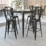 Flash Furniture , CH-51040-40-BK-GG, Indoor Outdoor Tables, Square, Black, Café