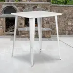 Flash Furniture , CH-51040-40-WH-GG, Indoor Outdoor Tables, Square, White, Café