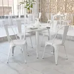 Flash Furniture , CH-51090-29-WH-GG, Indoor Outdoor Tables, Round, White, Café