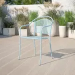 Flash Furniture , CO-3-SKY-GG, Indoor Outdoor Chairs, Round, Stackable, Sky Blue
