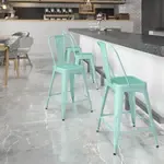 Flash Furniture , ET-3534-24-MINT-GG, Indoor Outdoor Barstools, Stackable, Bistro