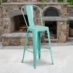 Flash Furniture , ET-3534-30-MINT-GG, Indoor Outdoor Barstools, Stackable, Bistro
