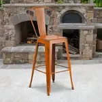 Flash Furniture , ET-3534-30-OR-GG, Indoor Outdoor Barstools, Stackable, Bistro