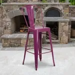 Flash Furniture , ET-3534-30-PUR-GG, Indoor Outdoor Barstools, Stackable, Bistro