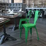 Flash Furniture , ET-3534-GN-GG, Indoor Outdoor Chairs, Stackable, Bistro