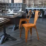 Flash Furniture , ET-3534-OR-GG, Indoor Outdoor Chairs, Stackable, Bistro