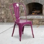 Flash Furniture , ET-3534-PUR-GG, Indoor Outdoor Chairs, Stackable, Bistro