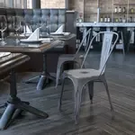 Flash Furniture , ET-3534-SIL-GG, Indoor Outdoor Chairs, Stackable, Bistro