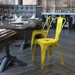 Flash Furniture , ET-3534-YL-GG, Indoor Outdoor Chairs, Stackable, Bistro