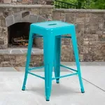 Flash Furniture ET-BT3503-24-CB-GG, Indoor Outdoor Barstools, Stackable, Blue, Industrial