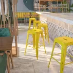 Flash Furniture , ET-BT3503-30-YL-GG, Indoor Outdoor Barstools, Stackable, Yellow, Industrial