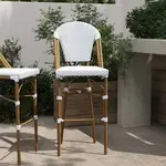 Flash Furniture , SDA-AD642001-F-BS-WHGY-NAT-GG, Indoor Outdoor Barstools, Stackable, Fade Resistant, Gray