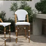 Flash Furniture , SDA-AD642001-F-CS-WHGY-NAT-GG, Indoor Outdoor Barstools, Stackable, Fade Resistant, Gray