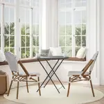 Flash Furniture , SDA-AD642001-F-WHNVY-NAT-GG, Indoor Outdoor Chairs, Stackable, Fade Resistant, White