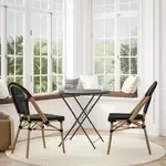 Flash Furniture , SDA-AD642107-BK-NAT-GG, Indoor Outdoor Chairs, Stackable, Fade Resistant, Black
