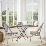 Flash Furniture , SDA-AD642107-BLKWH-LTNAT-GG, Indoor Outdoor Chairs, Stackable, Fade Resistant, Black