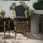 Flash Furniture , SDA-AD642107-BS-BK-NAT-GG, Indoor Outdoor Barstools, Stackable, Fade Resistant, Black