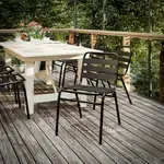 Flash Furniture , TLH-015C-BK-GG, Indoor Outdoor Chairs, Stackable, Black