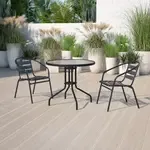 Flash Furniture TLH-070-1-GG, Indoor Outdoor Tables, Round, With Base, Black