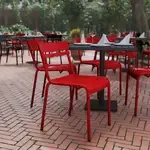 Flash Furniture , XU-CH-10318-RED-GG, Indoor Outdoor Chairs, Stackable, Weather Resistant, Red