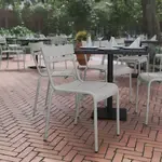Flash Furniture , XU-CH-10318-SIL-GG, Indoor Outdoor Chairs, Stackable, Weather Resistant, Silver