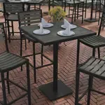 Flash Furniture , XU-HW1045-3232-GY-GG, Indoor Outdoor Tables, Weather Resistant, Black, Modern