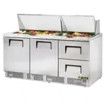 True Manufacturing , TFP-72-30M-D-2-HC, Refrigerated Counter, Mega Top Sandwich / Salad Unit